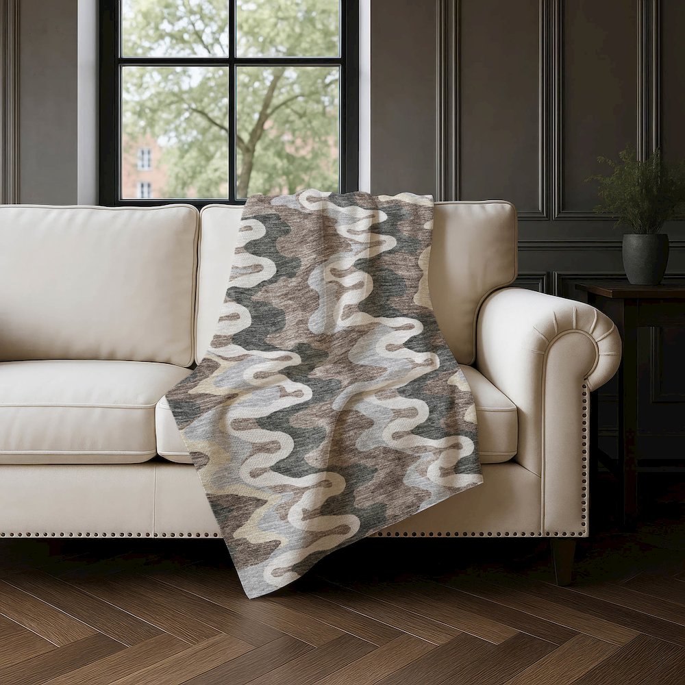 Premium Machine Washable ASB750 Charcoal 50" x 70" Sherpa Throw Blanket. Picture 4
