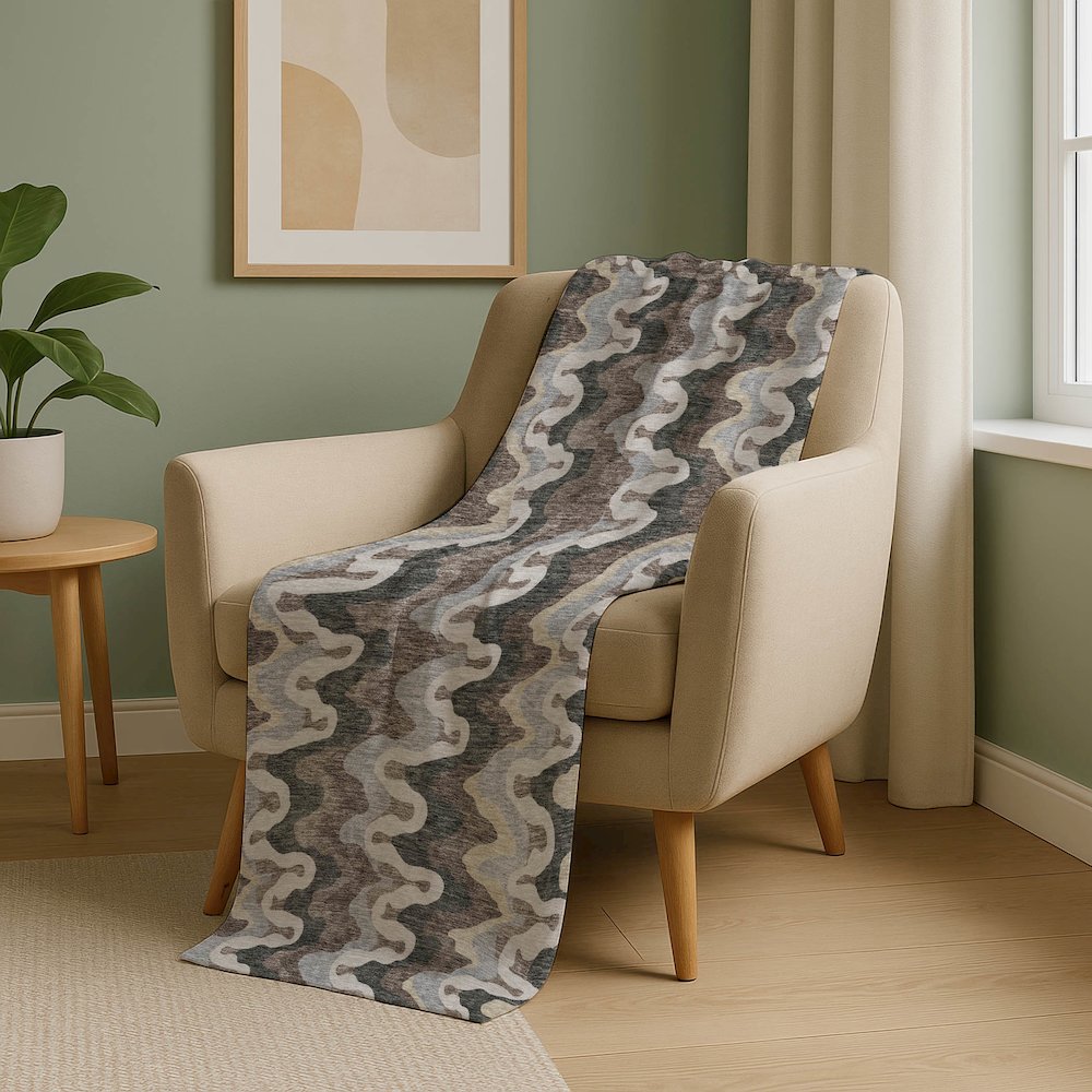 Premium Machine Washable ASB750 Charcoal 50" x 70" Sherpa Throw Blanket. Picture 5