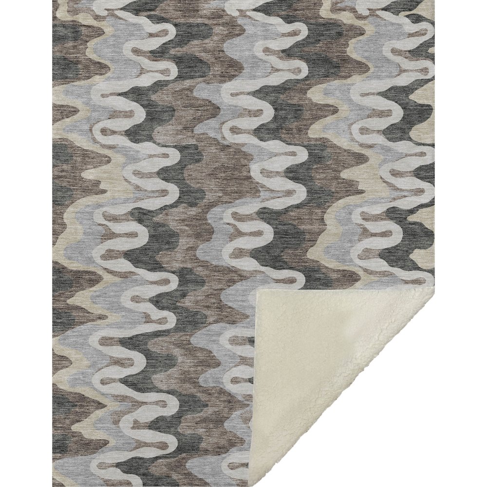 Premium Machine Washable ASB750 Charcoal 50" x 70" Sherpa Throw Blanket. Picture 1