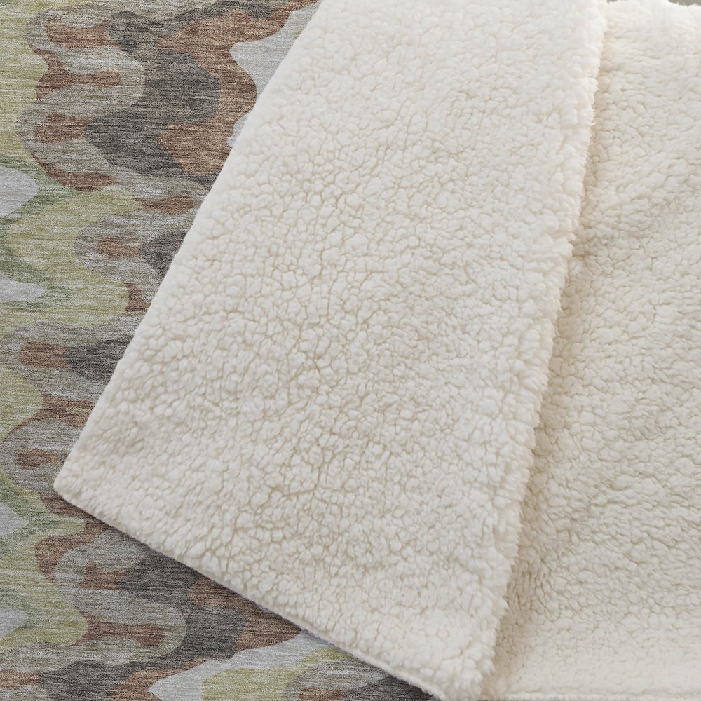 Premium Machine Washable ASB750 Chocolate 50" x 70" Sherpa Throw Blanket. Picture 2