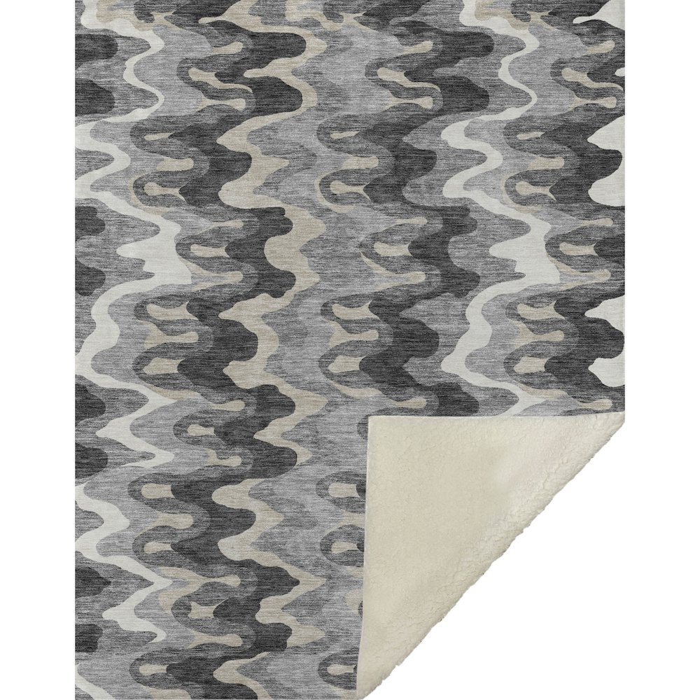 Premium Machine Washable ASB750 Gray 50" x 70" Sherpa Throw Blanket. Picture 1