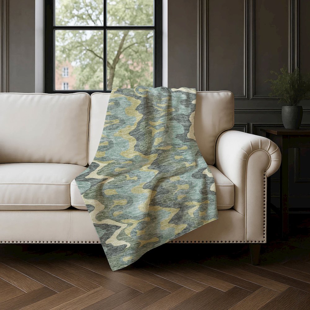 Premium Machine Washable ASB750 Sage 50" x 70" Sherpa Throw Blanket. Picture 4