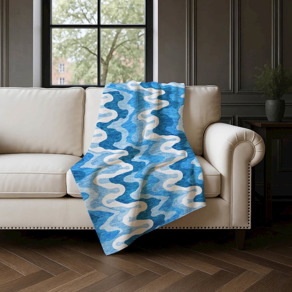 Premium Machine Washable ASB750 Sky 50" x 70" Sherpa Throw Blanket. Picture 4