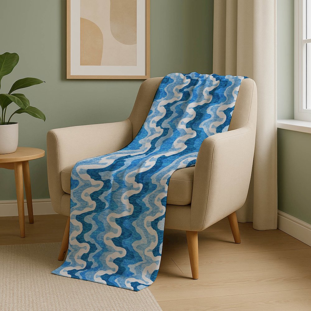 Premium Machine Washable ASB750 Sky 50" x 70" Sherpa Throw Blanket. Picture 5
