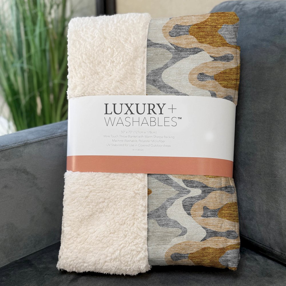 Premium Machine Washable ASB750 Terracotta 50" x 70" Sherpa Throw Blanket. Picture 3