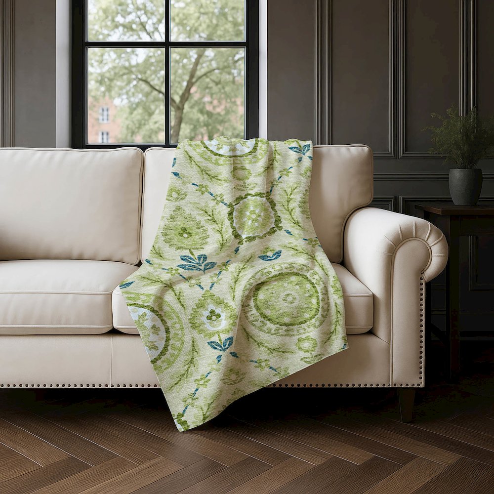 Premium Machine Washable ASB751 Aloe 50" x 70" Sherpa Throw Blanket. Picture 4