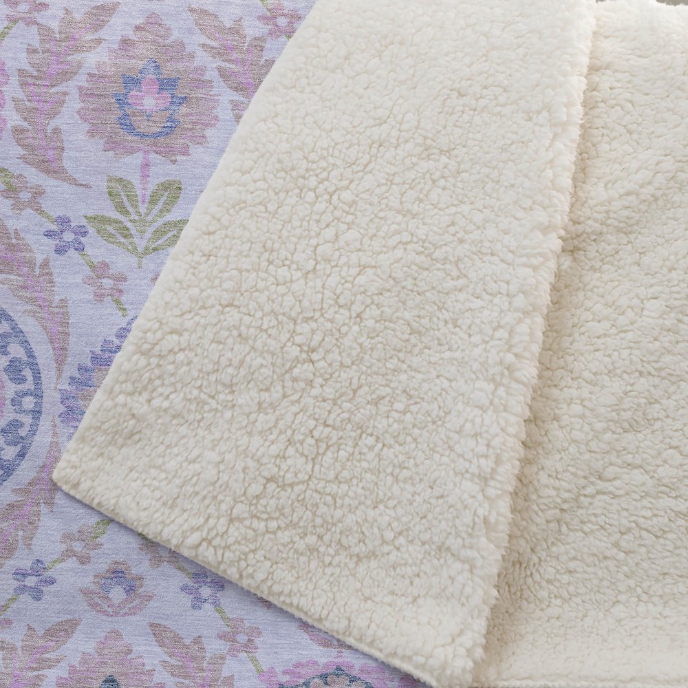 Premium Machine Washable ASB751 Blush 50" x 70" Sherpa Throw Blanket. Picture 2