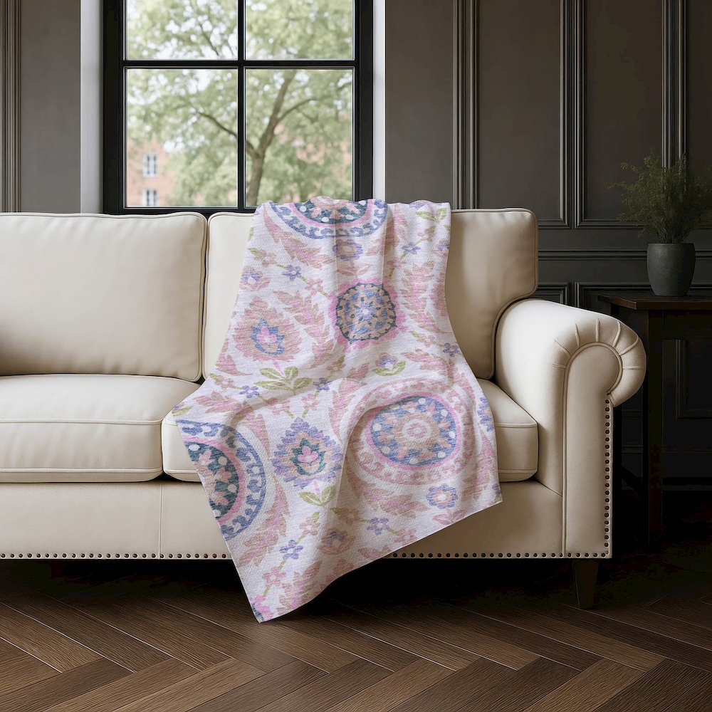 Premium Machine Washable ASB751 Blush 50" x 70" Sherpa Throw Blanket. Picture 4