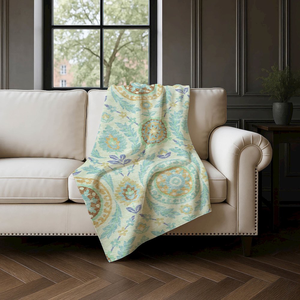 Premium Machine Washable ASB751 Mint 50" x 70" Sherpa Throw Blanket. Picture 4