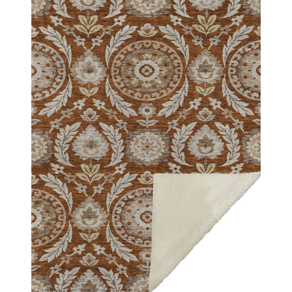 Premium Machine Washable ASB751 Paprika 50" x 70" Sherpa Throw Blanket. Picture 1