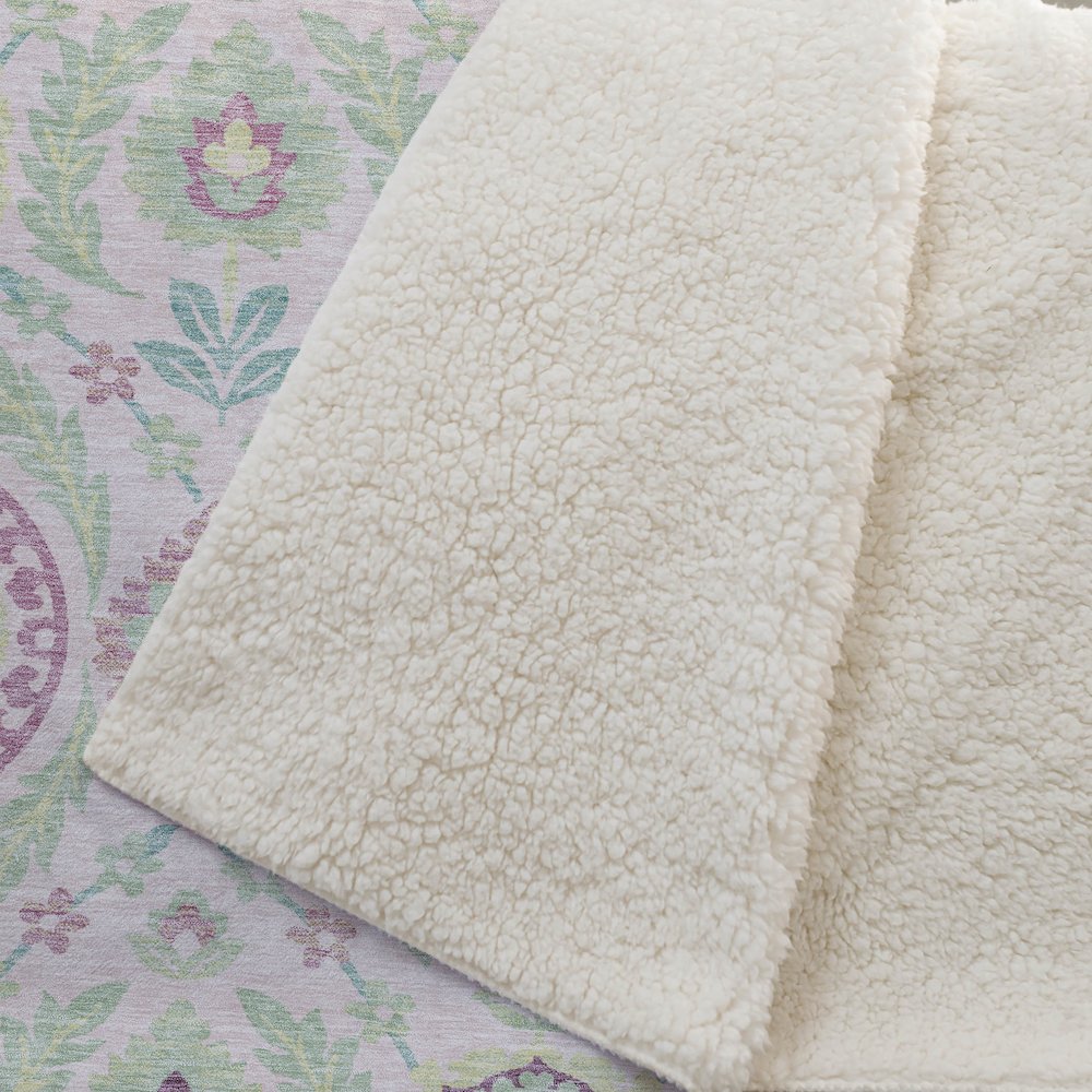 Premium Machine Washable ASB751 Pink 50" x 70" Sherpa Throw Blanket. Picture 2