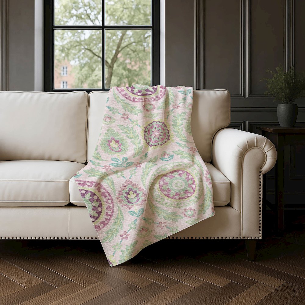 Premium Machine Washable ASB751 Pink 50" x 70" Sherpa Throw Blanket. Picture 4