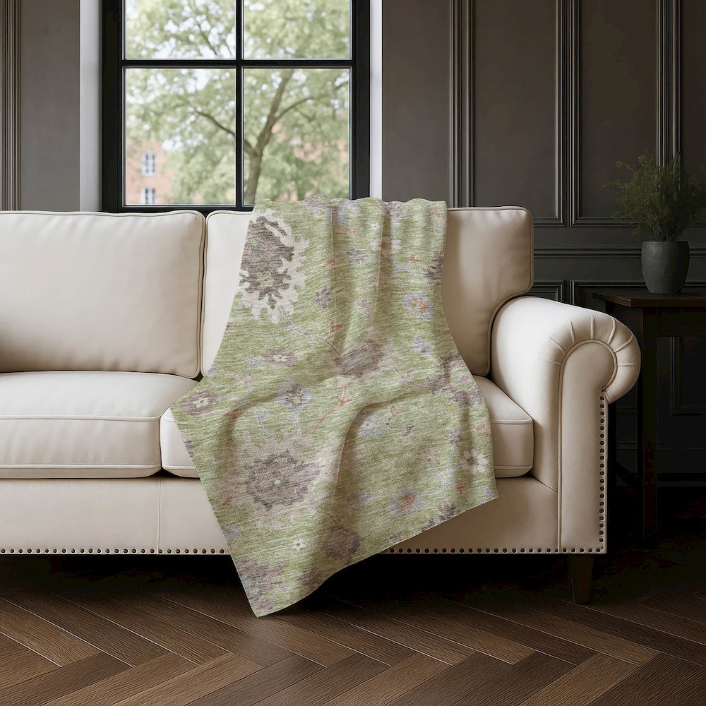 Premium Machine Washable ASB753 Aloe 50" x 70" Sherpa Throw Blanket. Picture 4