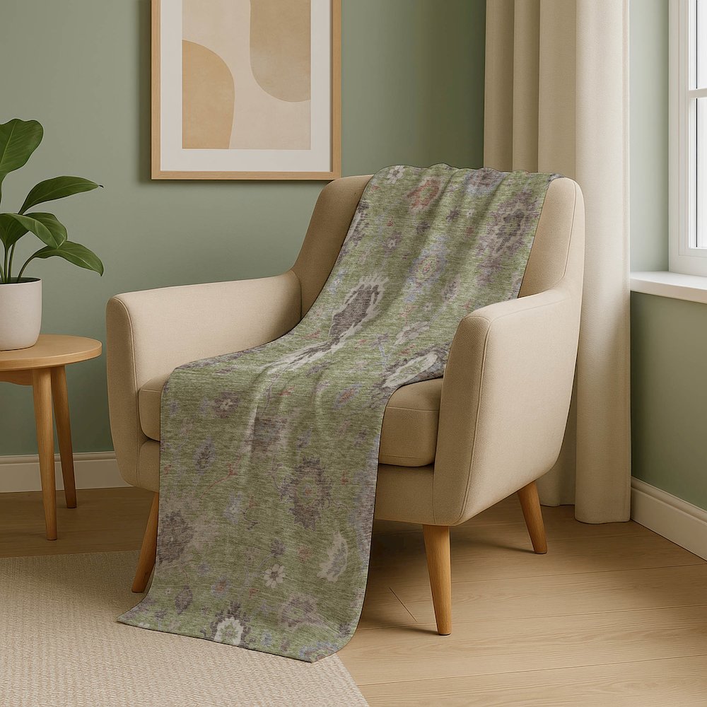Premium Machine Washable ASB753 Aloe 50" x 70" Sherpa Throw Blanket. Picture 5