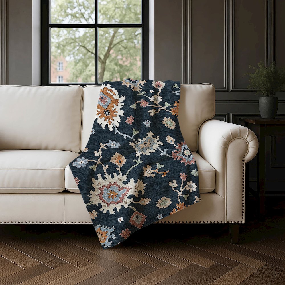 Premium Machine Washable ASB753 Black 50" x 70" Sherpa Throw Blanket. Picture 4