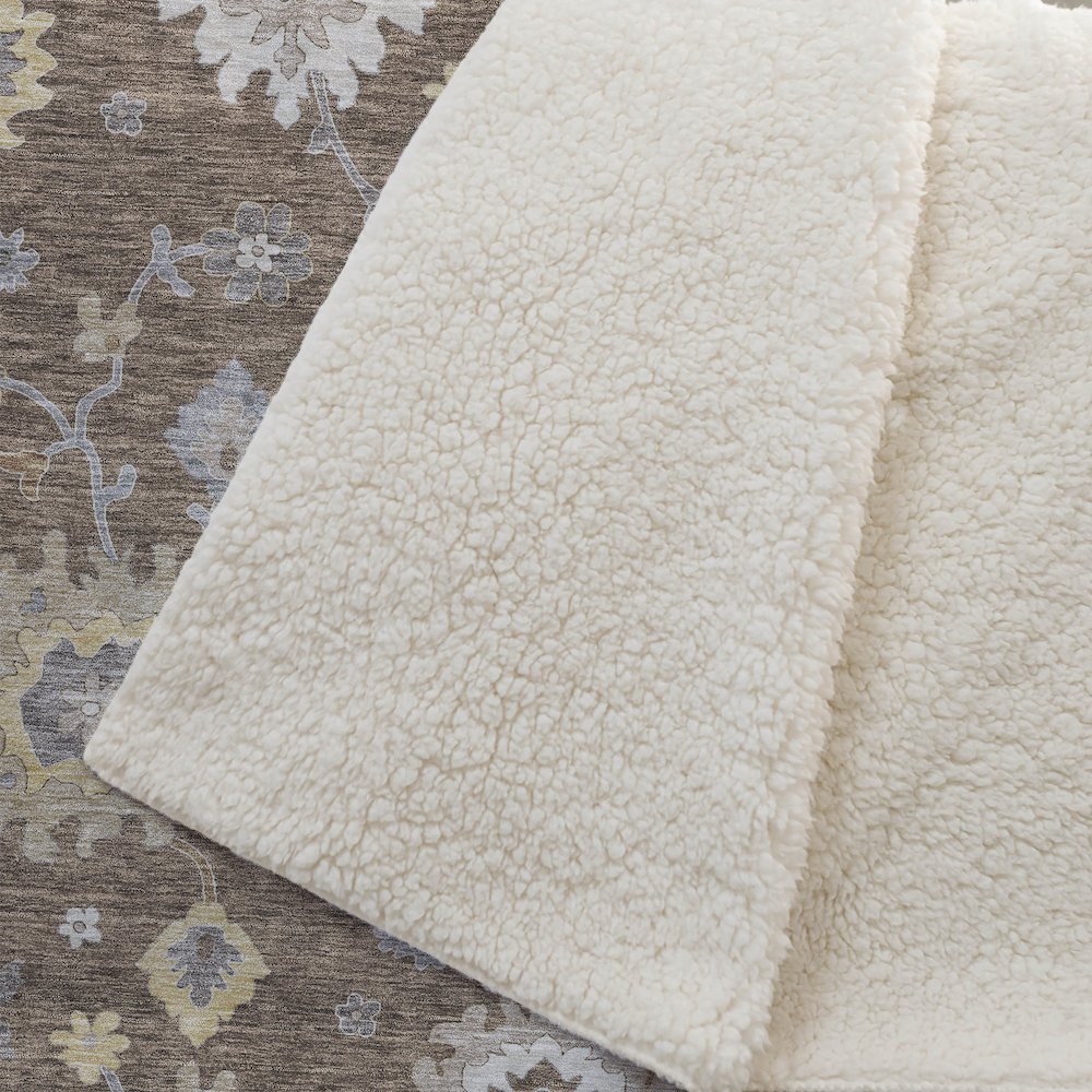 Premium Machine Washable ASB753 Chocolate 50" x 70" Sherpa Throw Blanket. Picture 2