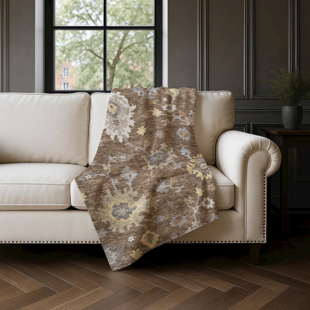 Premium Machine Washable ASB753 Chocolate 50" x 70" Sherpa Throw Blanket. Picture 4