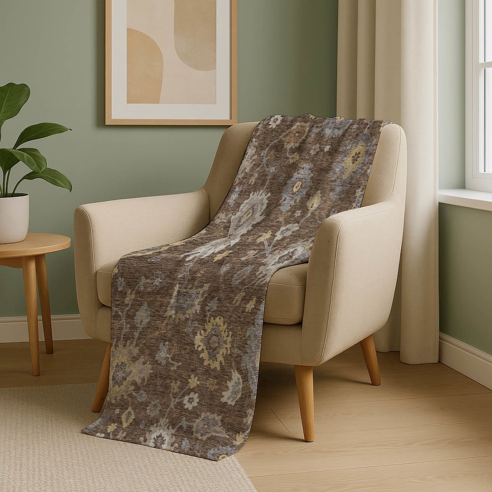 Premium Machine Washable ASB753 Chocolate 50" x 70" Sherpa Throw Blanket. Picture 5
