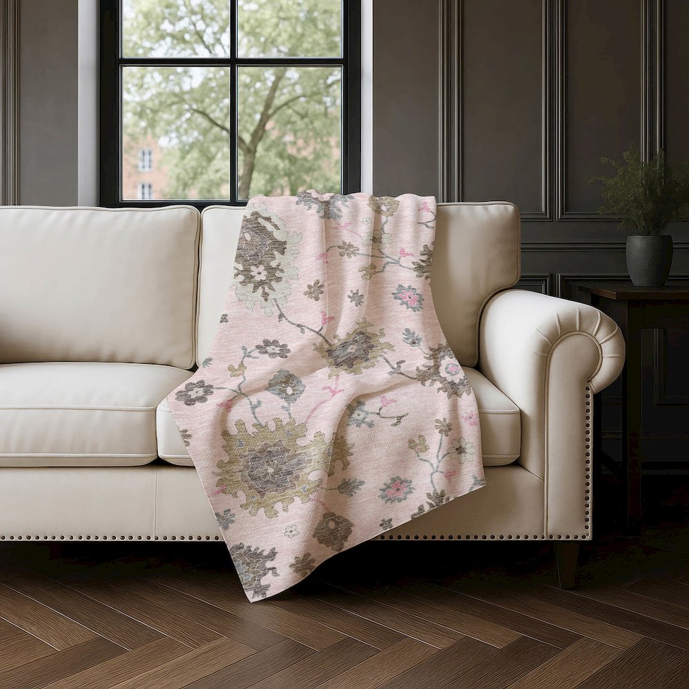Premium Machine Washable ASB753 Pink 50" x 70" Sherpa Throw Blanket. Picture 4