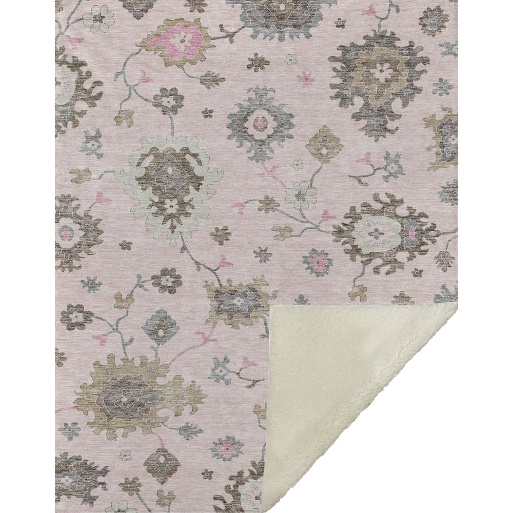 Premium Machine Washable ASB753 Pink 50" x 70" Sherpa Throw Blanket. Picture 1