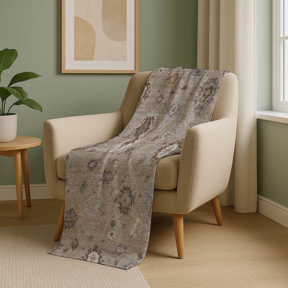 Premium Machine Washable ASB753 Taupe 50" x 70" Sherpa Throw Blanket. Picture 5
