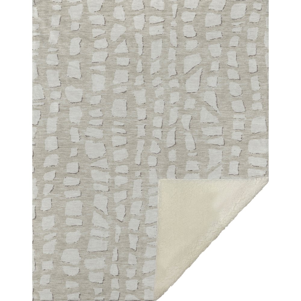 Premium Machine Washable ASB754 Beige 50" x 70" Sherpa Throw Blanket. Picture 1