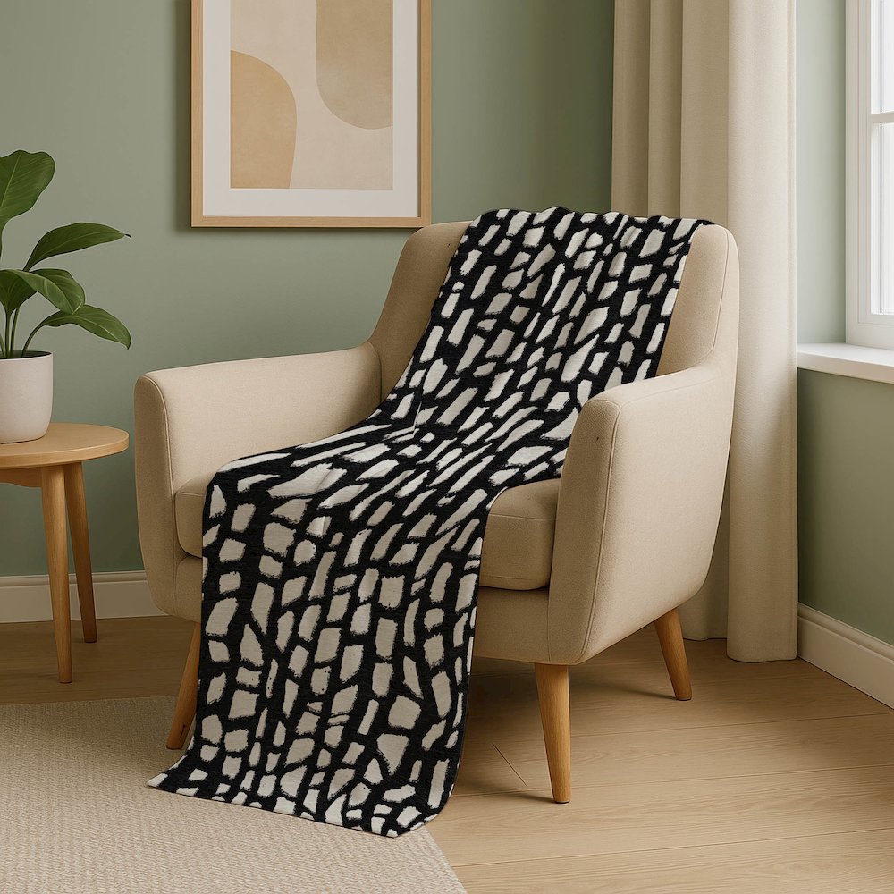 Premium Machine Washable ASB754 Black 50" x 70" Sherpa Throw Blanket. Picture 5