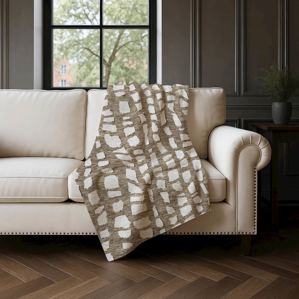 Premium Machine Washable ASB754 Brown 50" x 70" Sherpa Throw Blanket. Picture 4