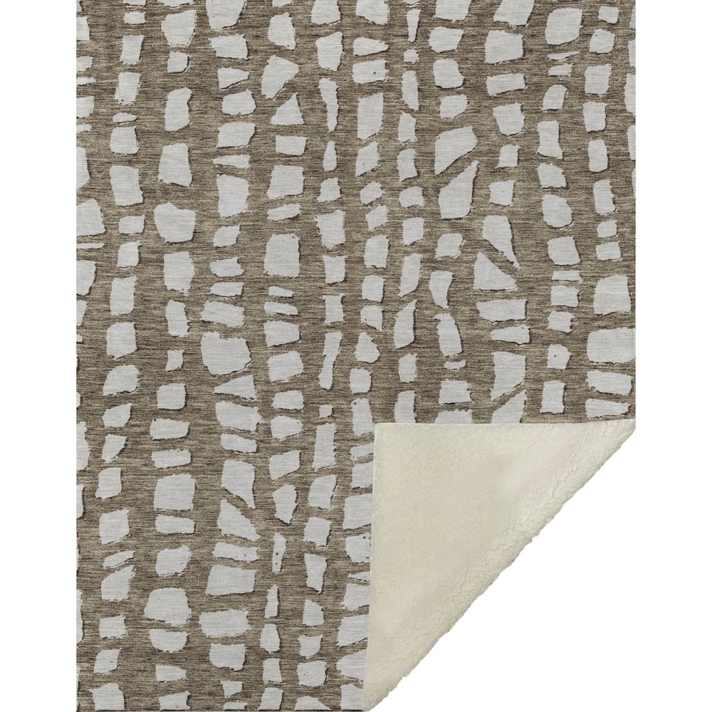 Premium Machine Washable ASB754 Brown 50" x 70" Sherpa Throw Blanket. Picture 1