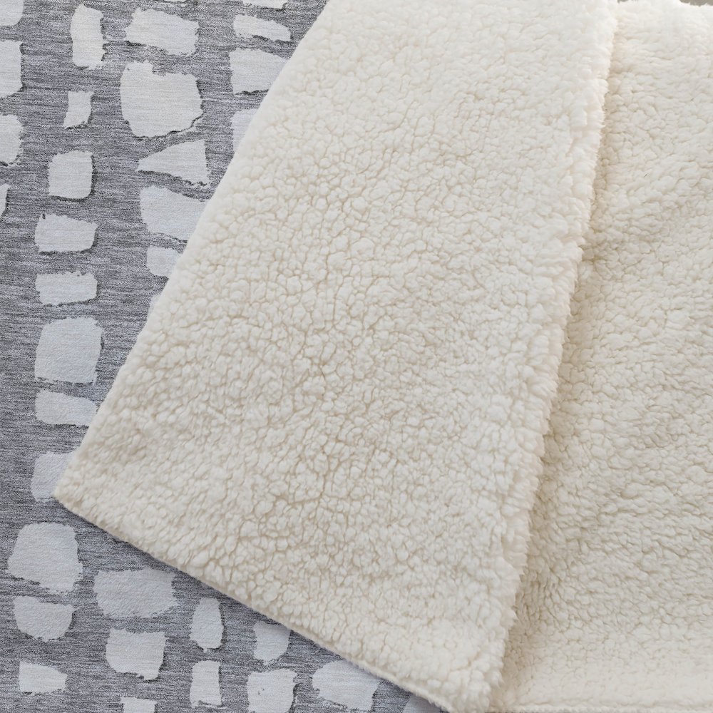Premium Machine Washable ASB754 Gray 50" x 70" Sherpa Throw Blanket. Picture 2