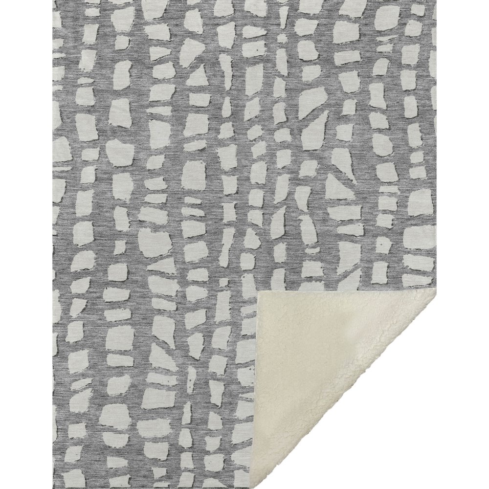 Premium Machine Washable ASB754 Gray 50" x 70" Sherpa Throw Blanket. Picture 1