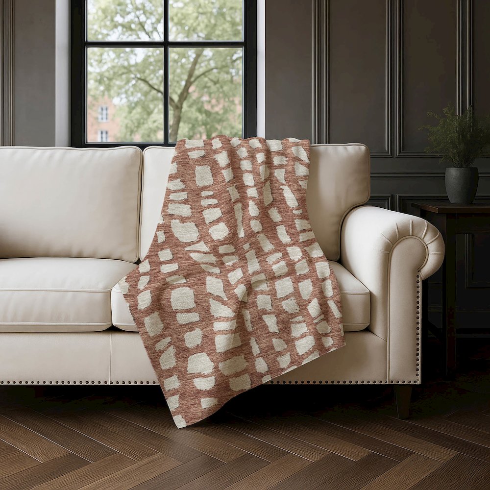 Premium Machine Washable ASB754 Paprika 50" x 70" Sherpa Throw Blanket. Picture 4