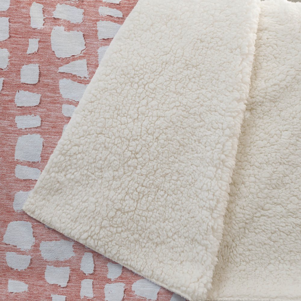 Premium Machine Washable ASB754 Salmon 50" x 70" Sherpa Throw Blanket. Picture 2