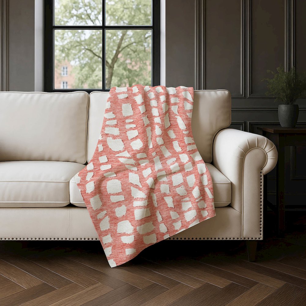 Premium Machine Washable ASB754 Salmon 50" x 70" Sherpa Throw Blanket. Picture 4