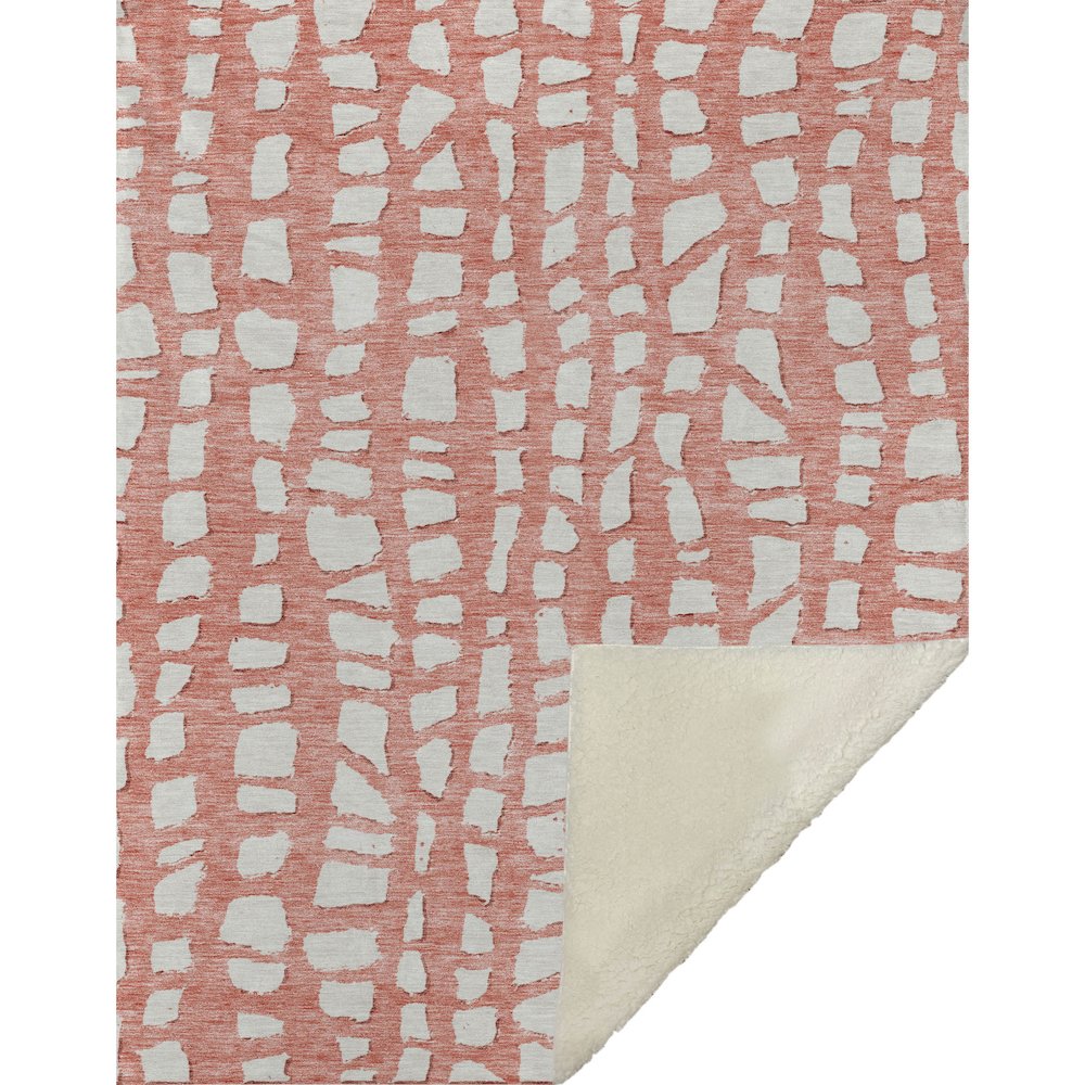 Premium Machine Washable ASB754 Salmon 50" x 70" Sherpa Throw Blanket. Picture 1