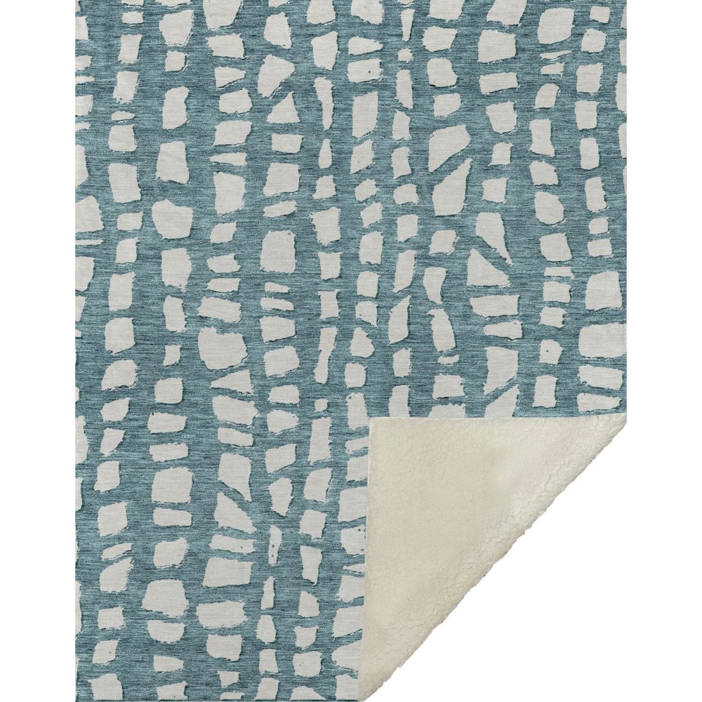 Premium Machine Washable ASB754 Teal 50" x 70" Sherpa Throw Blanket. Picture 1