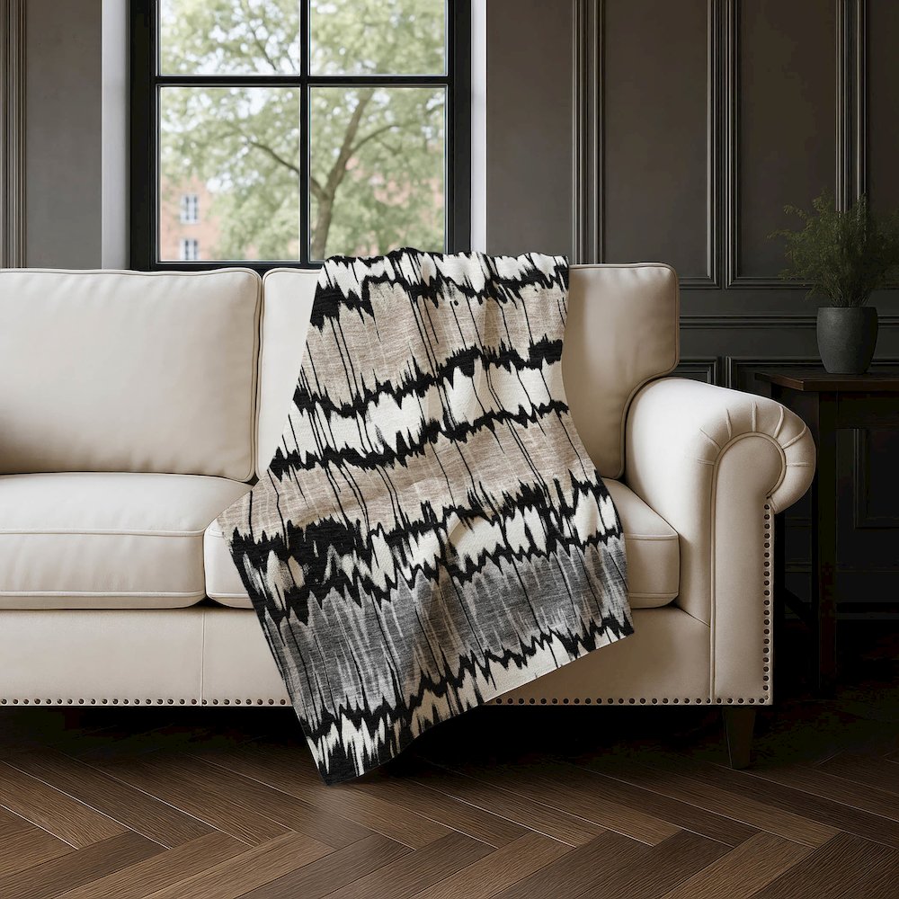 Premium Machine Washable ASB755 Black 50" x 70" Sherpa Throw Blanket. Picture 4