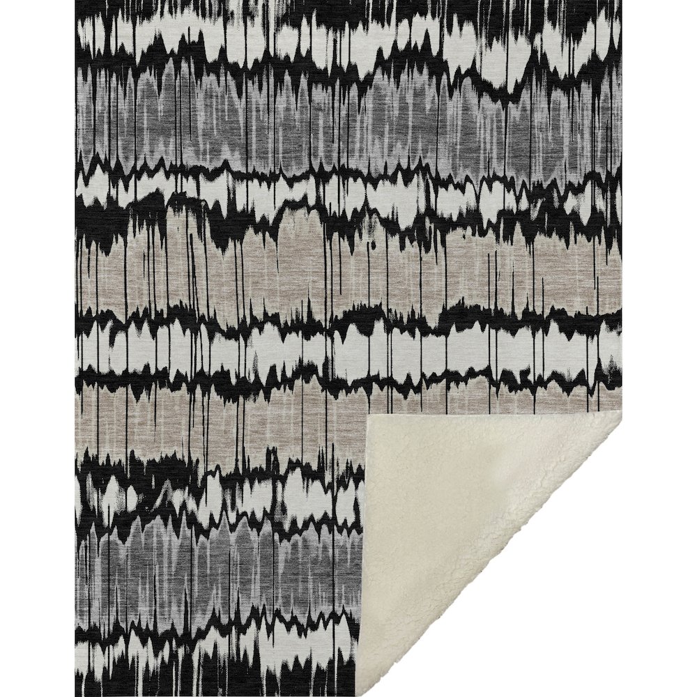 Premium Machine Washable ASB755 Black 50" x 70" Sherpa Throw Blanket. Picture 1