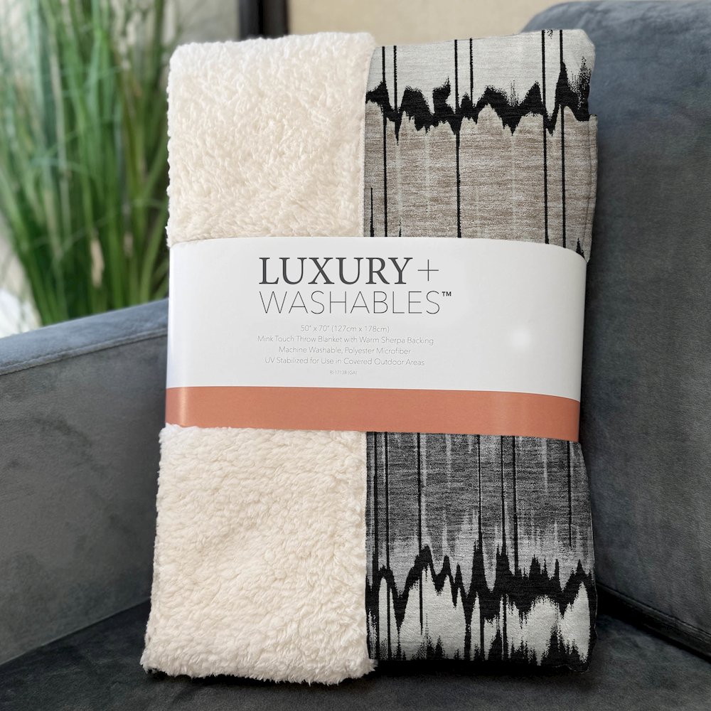 Premium Machine Washable ASB755 Black 50" x 70" Sherpa Throw Blanket. Picture 3