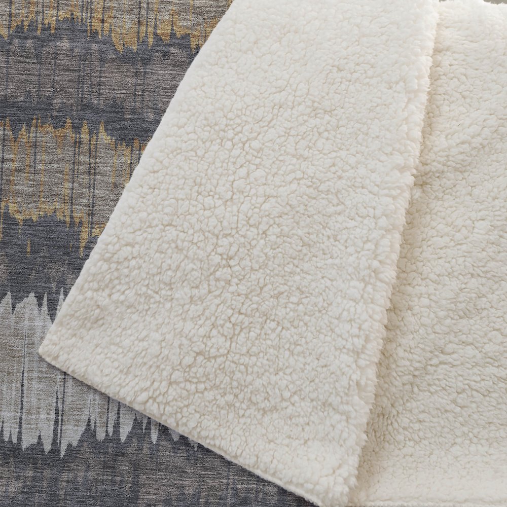 Premium Machine Washable ASB755 Fudge 50" x 70" Sherpa Throw Blanket. Picture 2