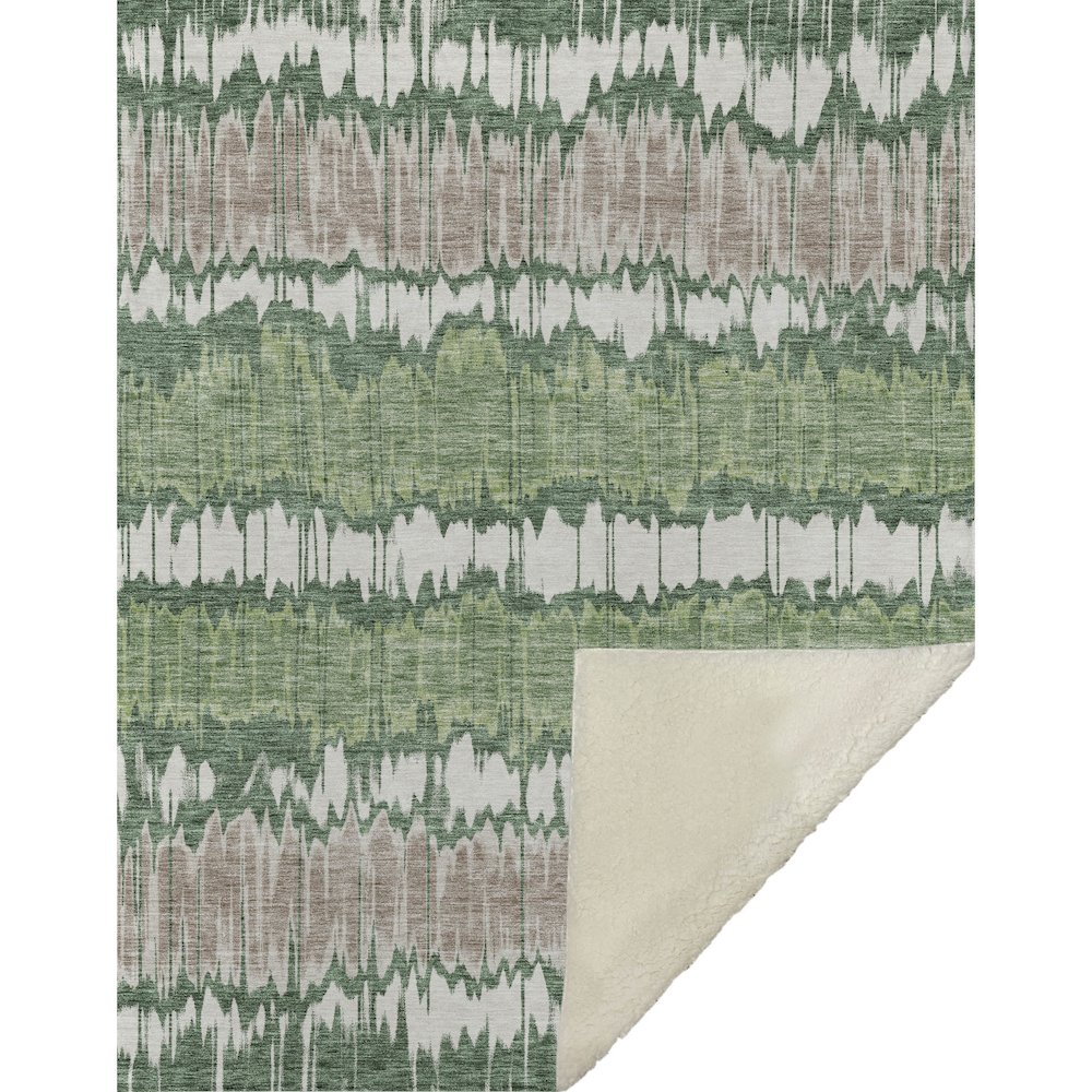 Premium Machine Washable ASB755 Green 50" x 70" Sherpa Throw Blanket. Picture 1