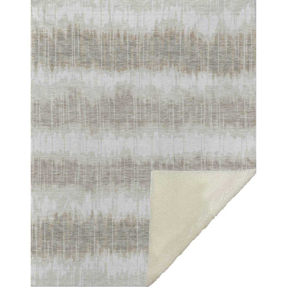 Premium Machine Washable ASB755 Ivory 50" x 70" Sherpa Throw Blanket. Picture 1