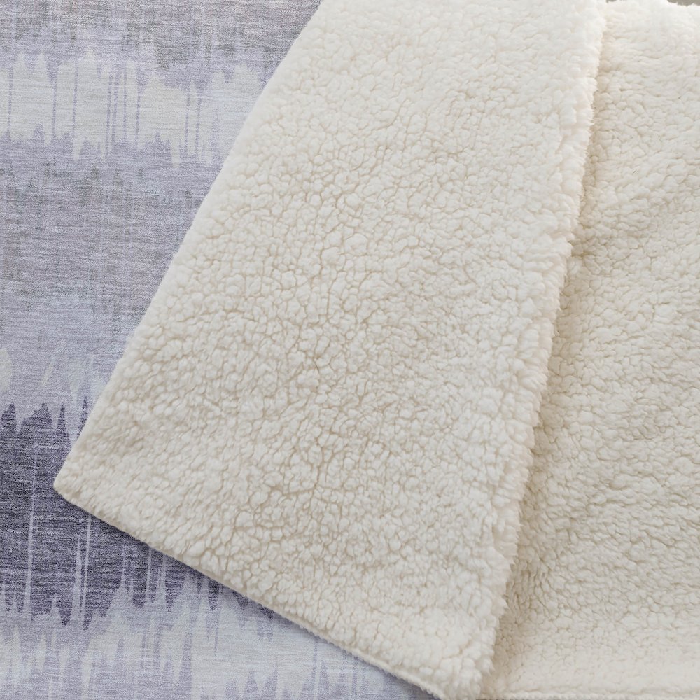 Premium Machine Washable ASB755 Lavender 50" x 70" Sherpa Throw Blanket. Picture 2