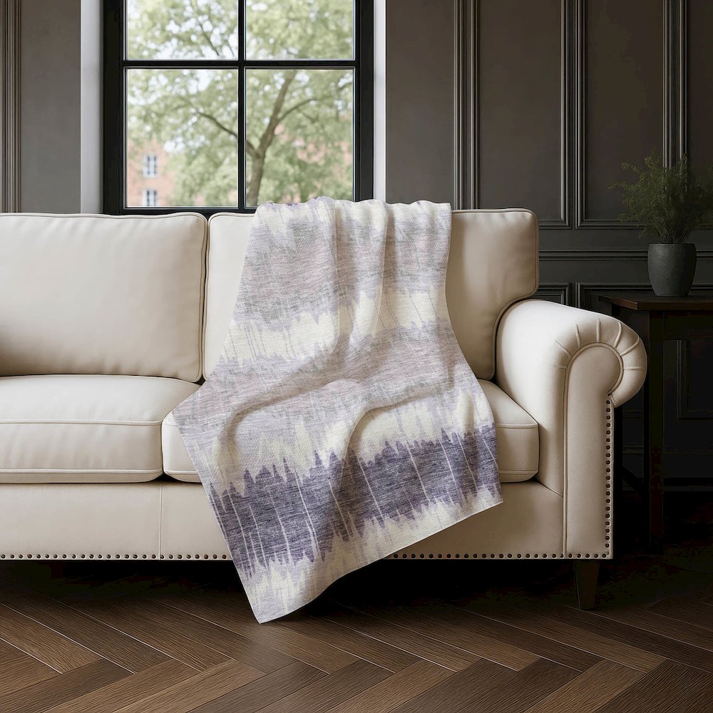 Premium Machine Washable ASB755 Lavender 50" x 70" Sherpa Throw Blanket. Picture 4