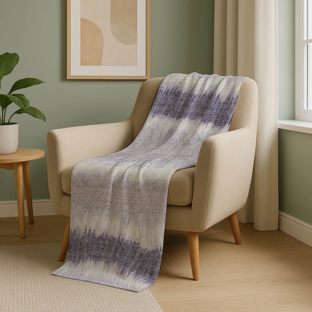Premium Machine Washable ASB755 Lavender 50" x 70" Sherpa Throw Blanket. Picture 5