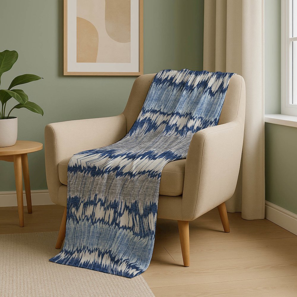 Premium Machine Washable ASB755 Navy 50" x 70" Sherpa Throw Blanket. Picture 5