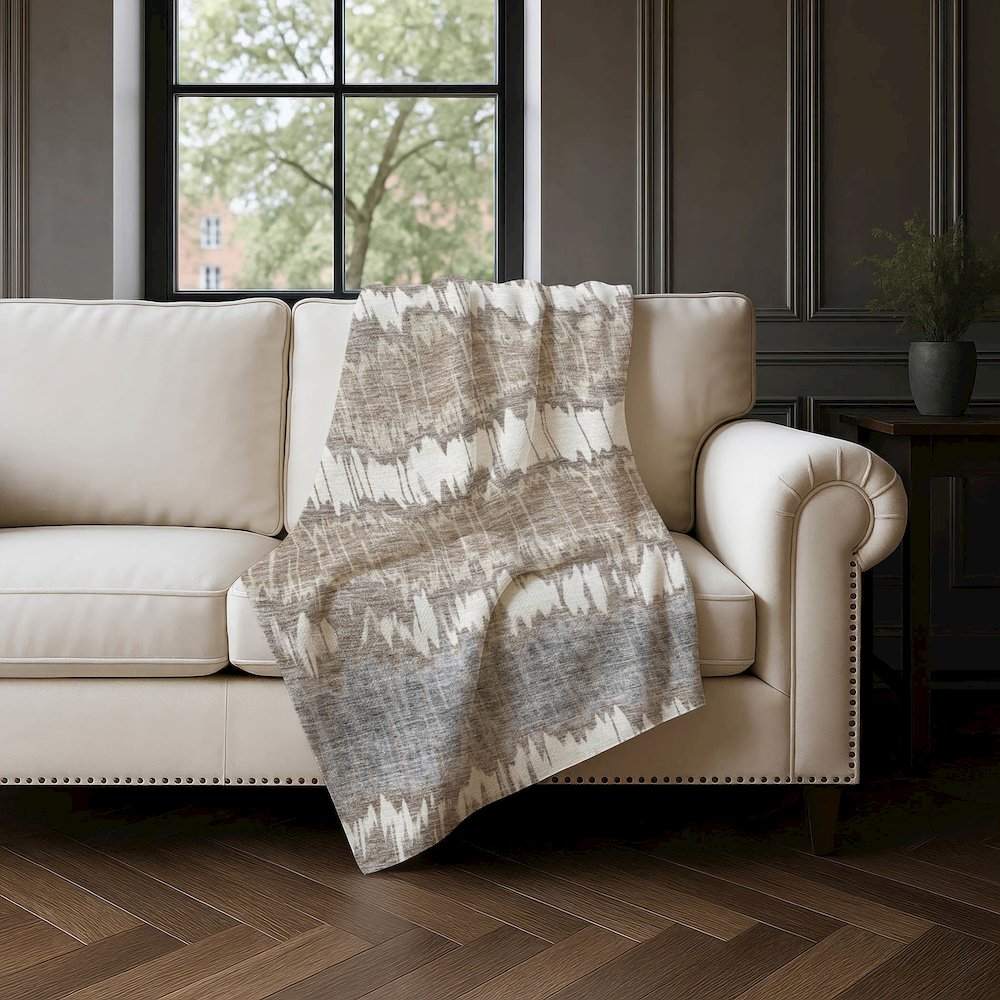 Premium Machine Washable ASB755 Taupe 50" x 70" Sherpa Throw Blanket. Picture 4