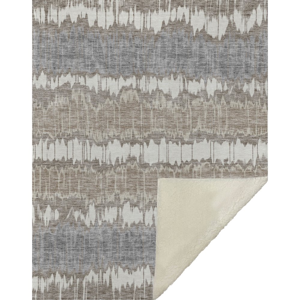 Premium Machine Washable ASB755 Taupe 50" x 70" Sherpa Throw Blanket. Picture 1