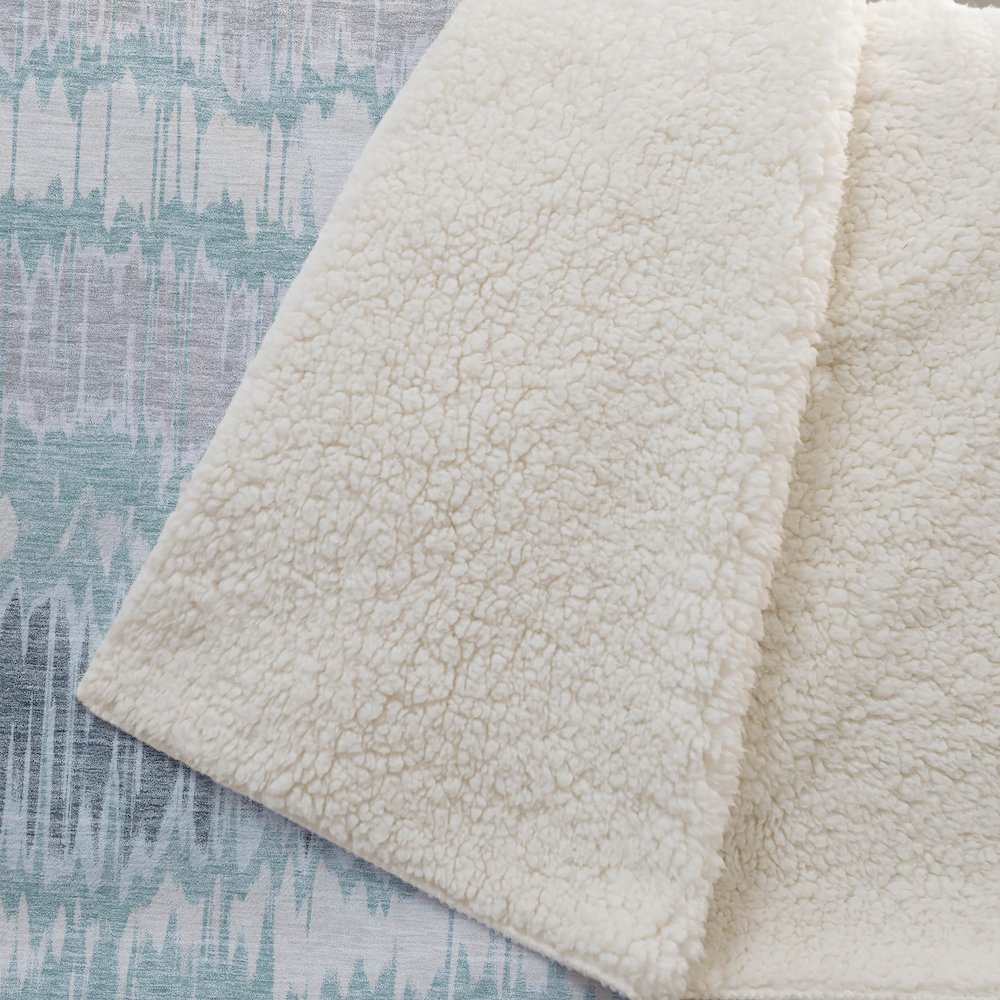 Premium Machine Washable ASB755 Teal 50" x 70" Sherpa Throw Blanket. Picture 2