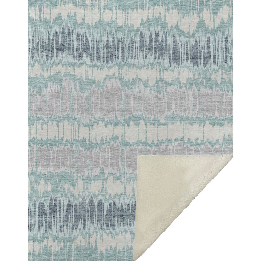 Premium Machine Washable ASB755 Teal 50" x 70" Sherpa Throw Blanket. Picture 1